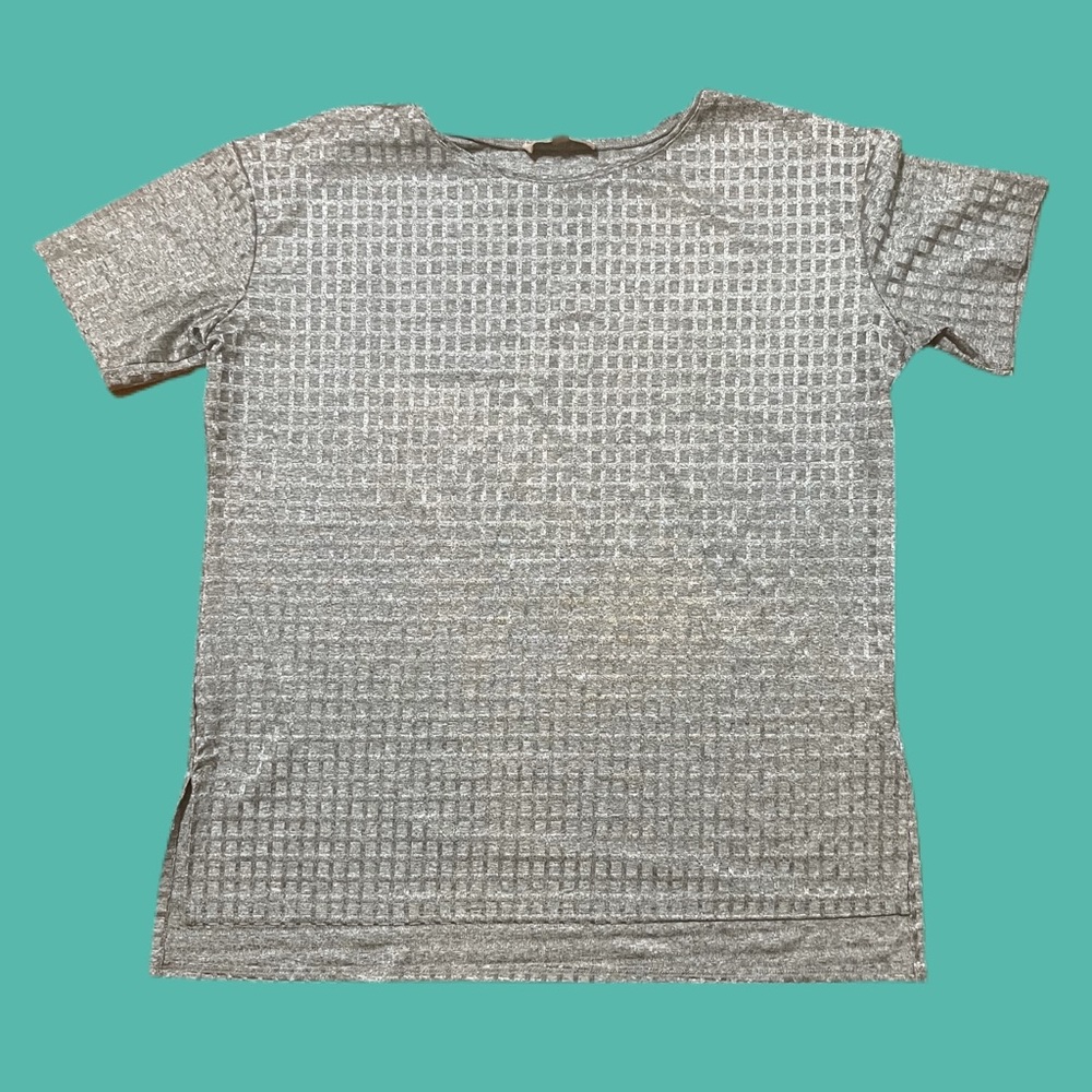 Grey Geometric Print Plus Size Philosophy top